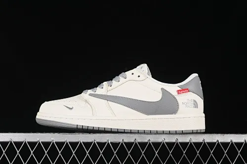 All Categories Air Jordan Jordan Series Basketball Shoes Air Jordan 1 Low High-end Customized Low-top Shoes Travis Scott x Fragment Design x Air Jordan 1 Low OG SP AJ1 Joe 1 Supreme North Face Co-branded - Off-White Elegant Gray Low-top Cultural and Casual Shoes DIY1688-001